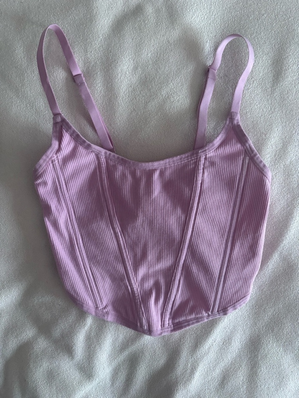 Target Lilac Ribbed Corset Cami Top